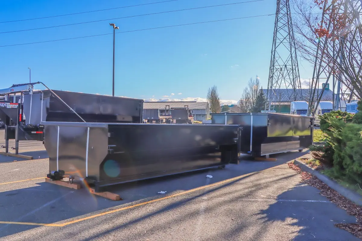 Roll-off dumpster ready for waste disposal at job site for 15 Yard Dumpster Rental in Muskegon Heights